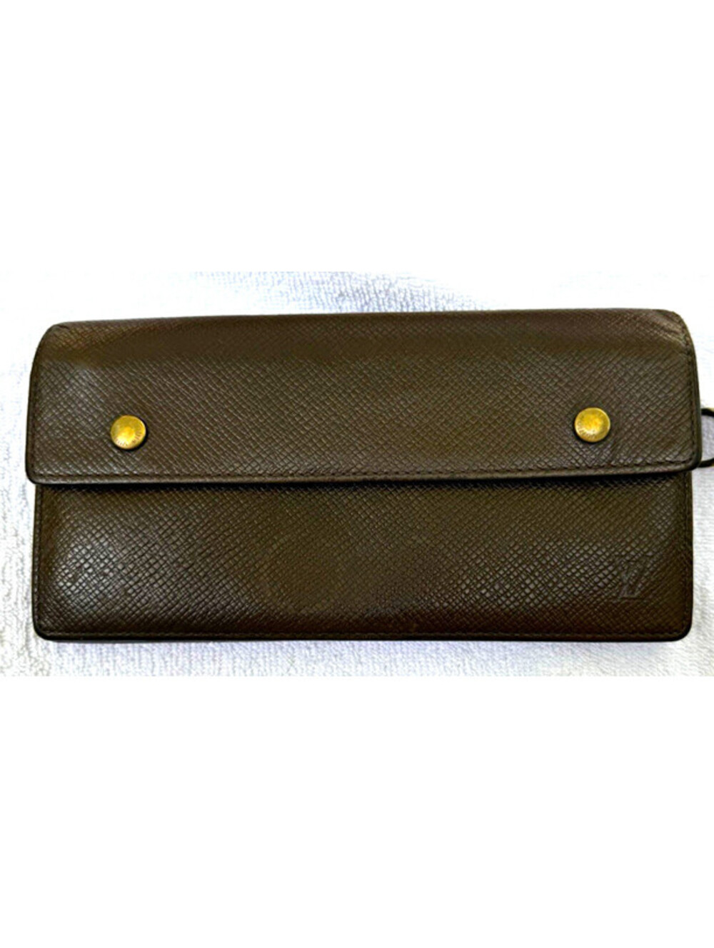 Louis Vuitton Vintage Portefeoille Taiga Leather Accordion Wallet